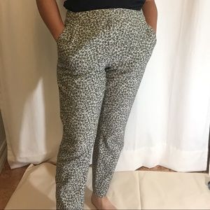 Leaf print pants